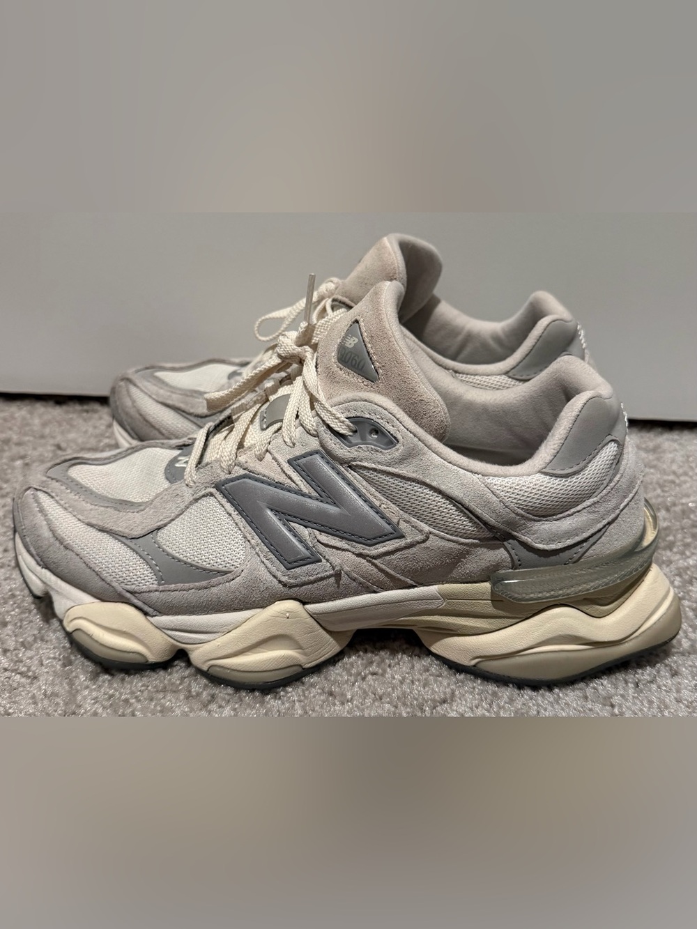 New Balance Retro 9060 Sea Salt And Concrete Combo Platform Sneakers Size 10.5